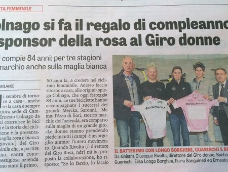 Los maillots GSG del Giro Rosa de 2016 presentados en la fábrica Colnago